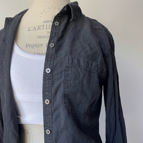 Garage black denim washed button down shirt - Picture 2 of 6